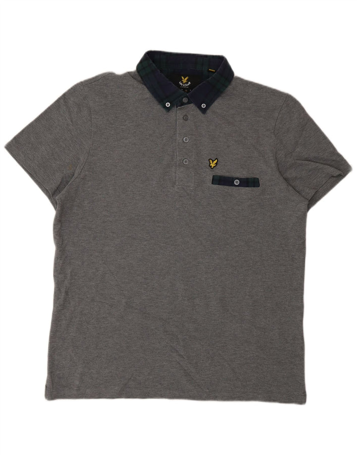 Lyle & Scott Herren Rugby-Poloshirt, große graue Baumwolle