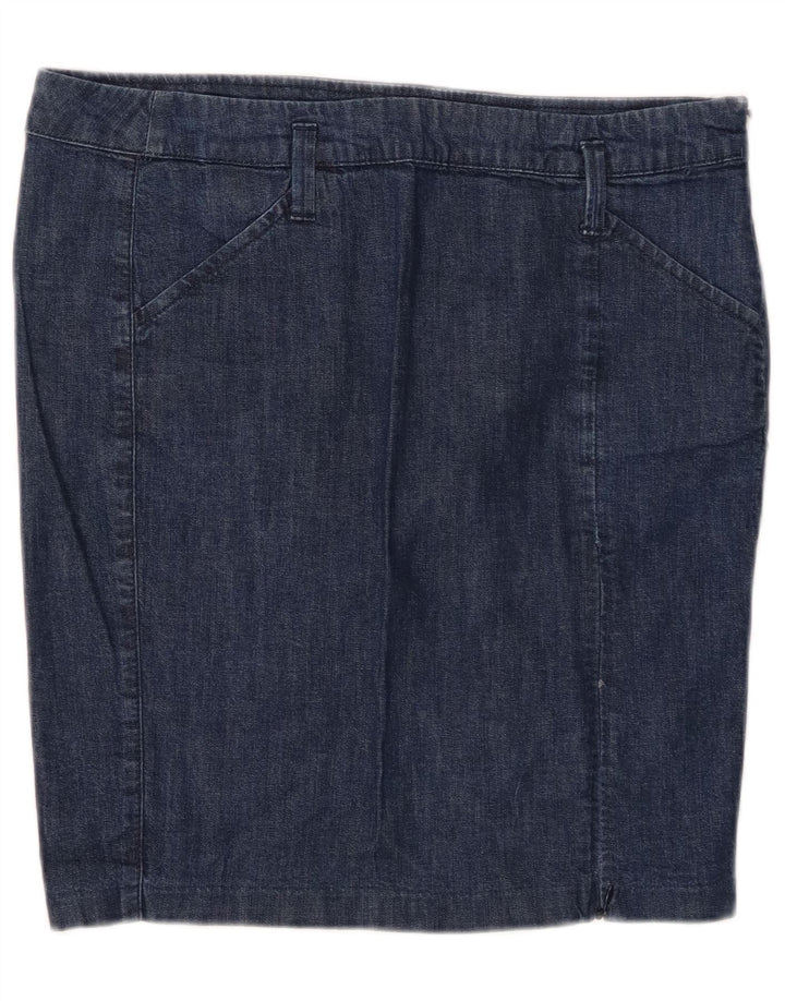BENETTON Damen Jeansrock IT 44 Medium W30 Marineblaue Baumwolle