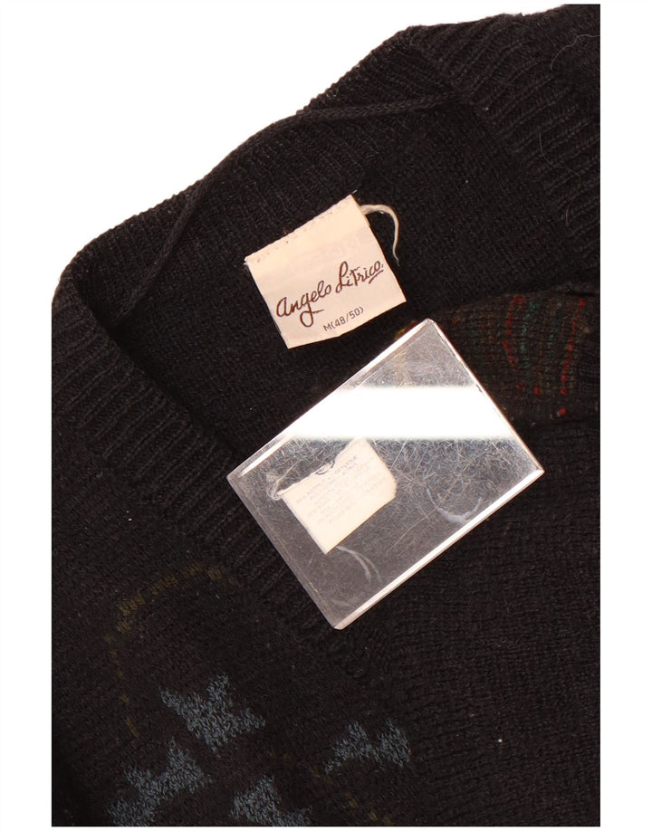 Angelo Litrico Herren-Strickjacke IT 48/50 Mittelschwarz Geometrisch