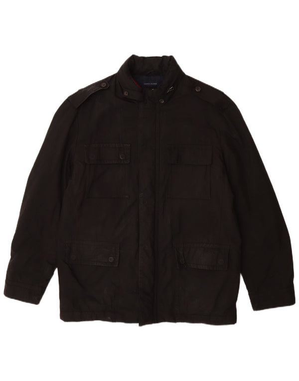 Tommy Hilfiger Herren Militärjacke UK 38 Medium Schwarz Polyester