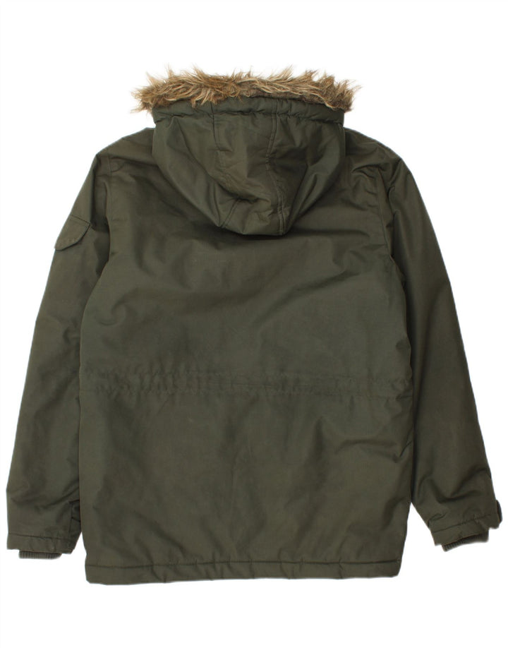 Supply & Demand Herren-Utility-Jacke mit Kapuze, UK 36, Größe S, Khaki, Polyester