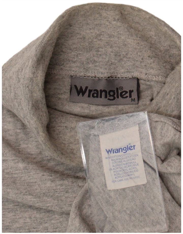 Wrangler Herren-Top mit Rollkragen, langärmelig, mittelgraue Baumwolle