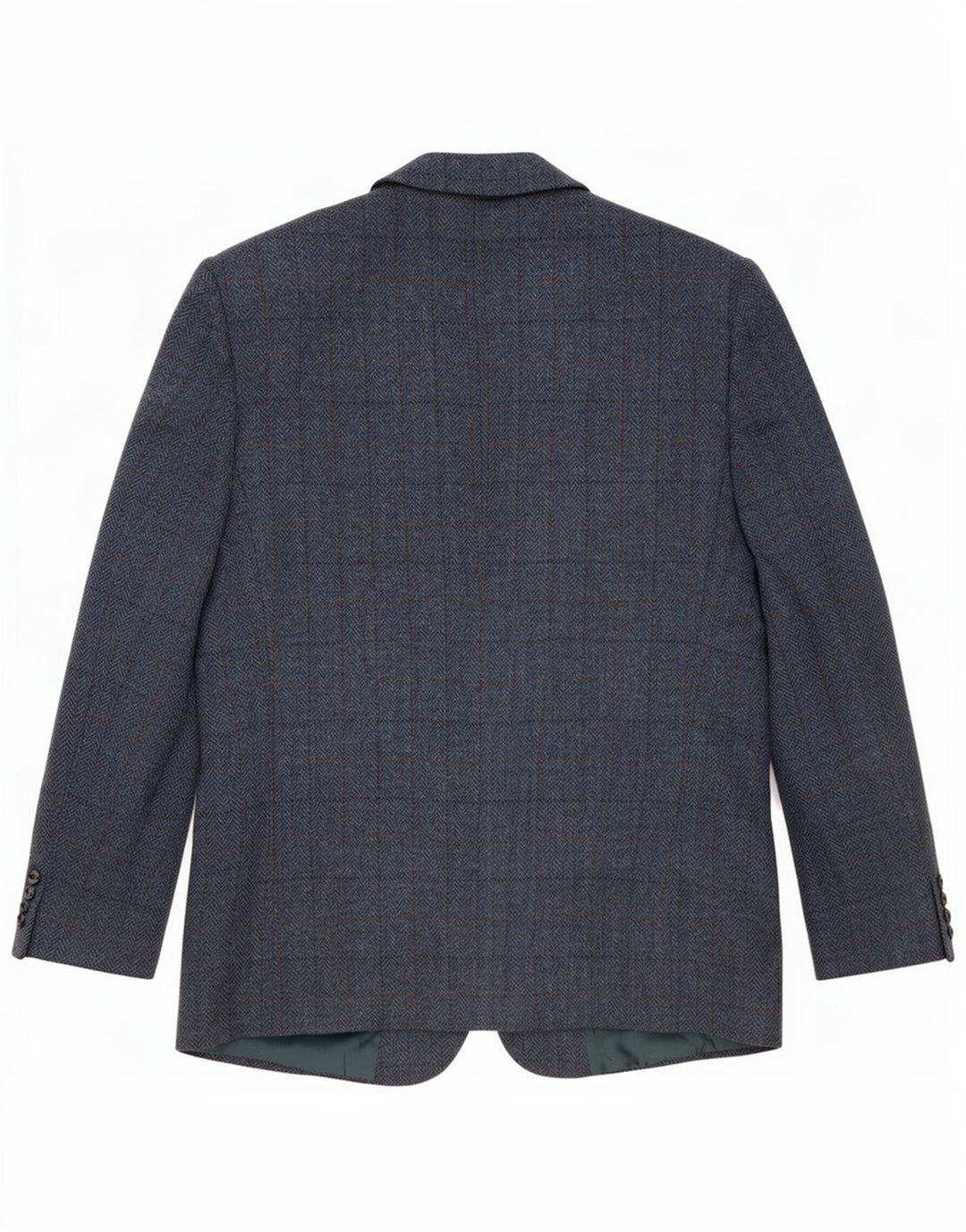 Vintage Herren 2-Knopf-Blazerjacke IT 52 XL Marineblau kariert