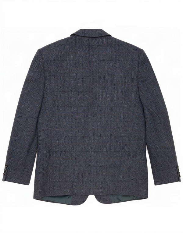 Vintage Herren 2-Knopf-Blazerjacke IT 52 XL Marineblau kariert