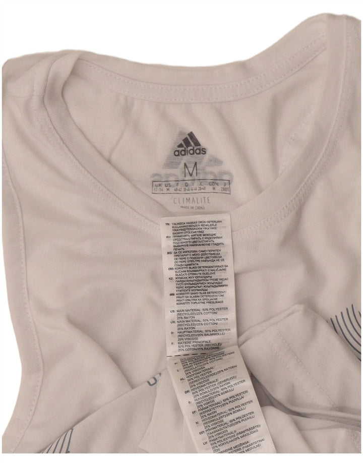 Adidas Damen Climalite Graphic Vest Top UK 12/14 Mittelweißes Polyester