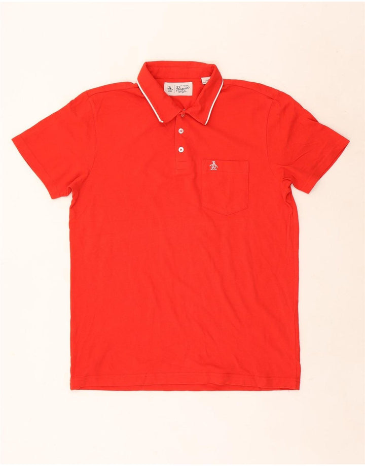 Penguin Herren-Poloshirt, groß, aus roter Baumwolle