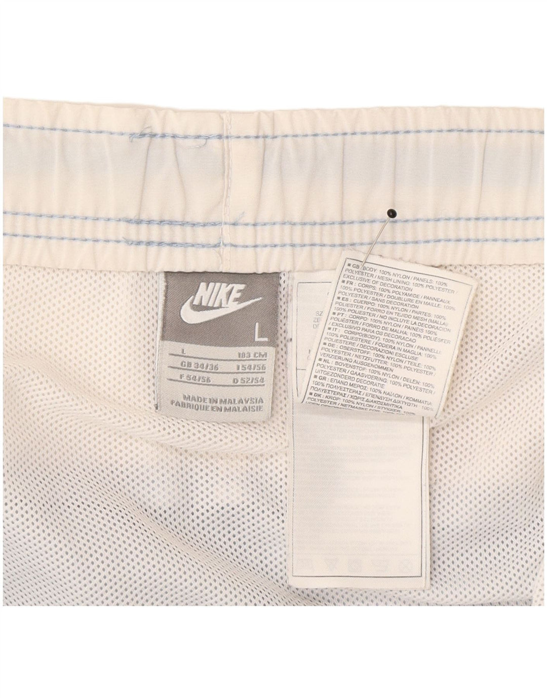 Nike Herren-Sportshorts, groß, blaues Colourblock-Nylon