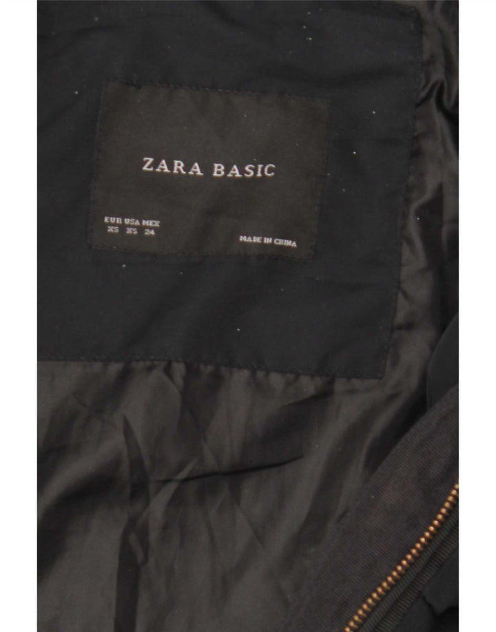 Zara Damen Wattierte Jacke UK 6 XS Schwarz