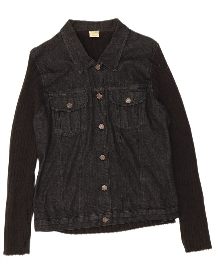Marks & Spencer Damen-Cardigan-Pullover UK 16 Große schwarze Baumwolle
