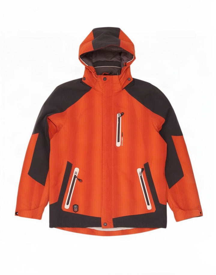 Killtec Herren-Skijacke mit Kapuze, UK 42, XL, orangefarbenes Colourblock-Polyester