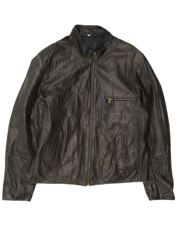 Bulli E Pupe Herren Lederjacke UK 40 Large Schwarz