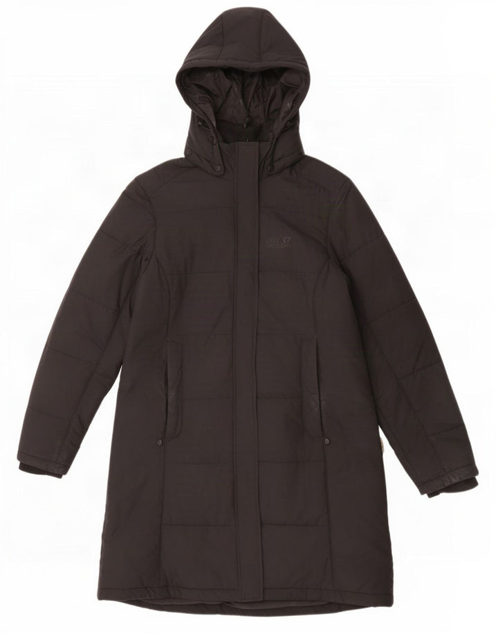 Jack Wolfskin Damen Kapuzenmantel, gepolstert, UK 16, Größe L, Schwarz, Polyester