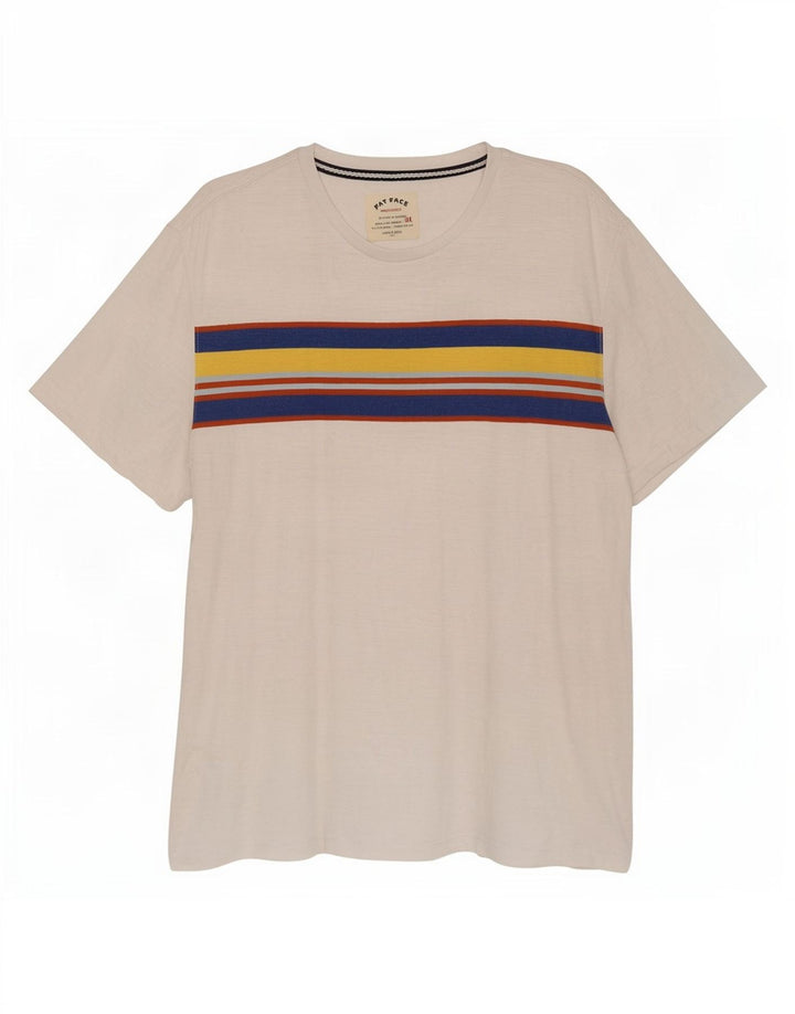 Fat Face Herren T-Shirt Top 2XL Weiß Colourblock Baumwolle