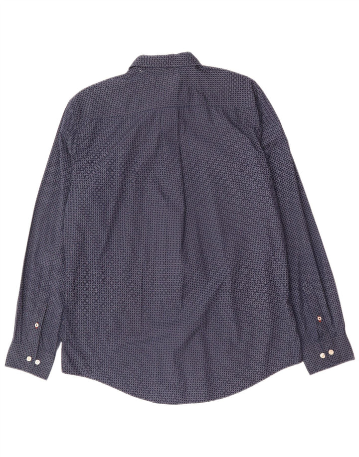 TOMMY HILFIGER Herrenhemd Große marineblau gepunktete Baumwolle