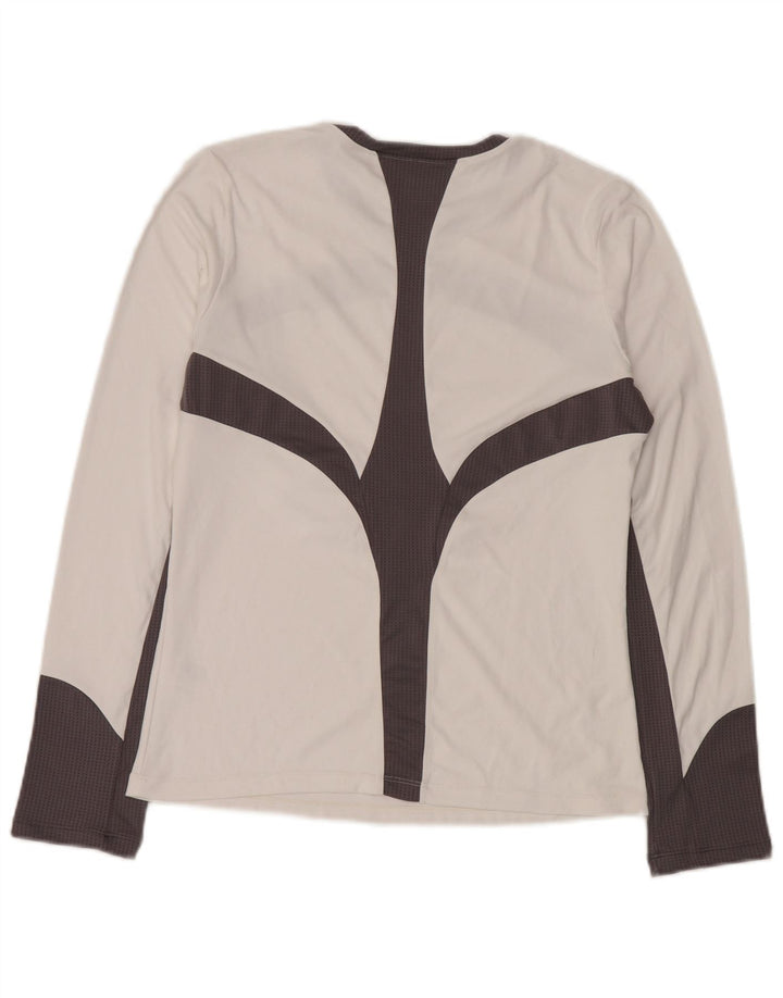Asics Damen Graphic Top Langarm UK 14 Large Weiß Colourblock