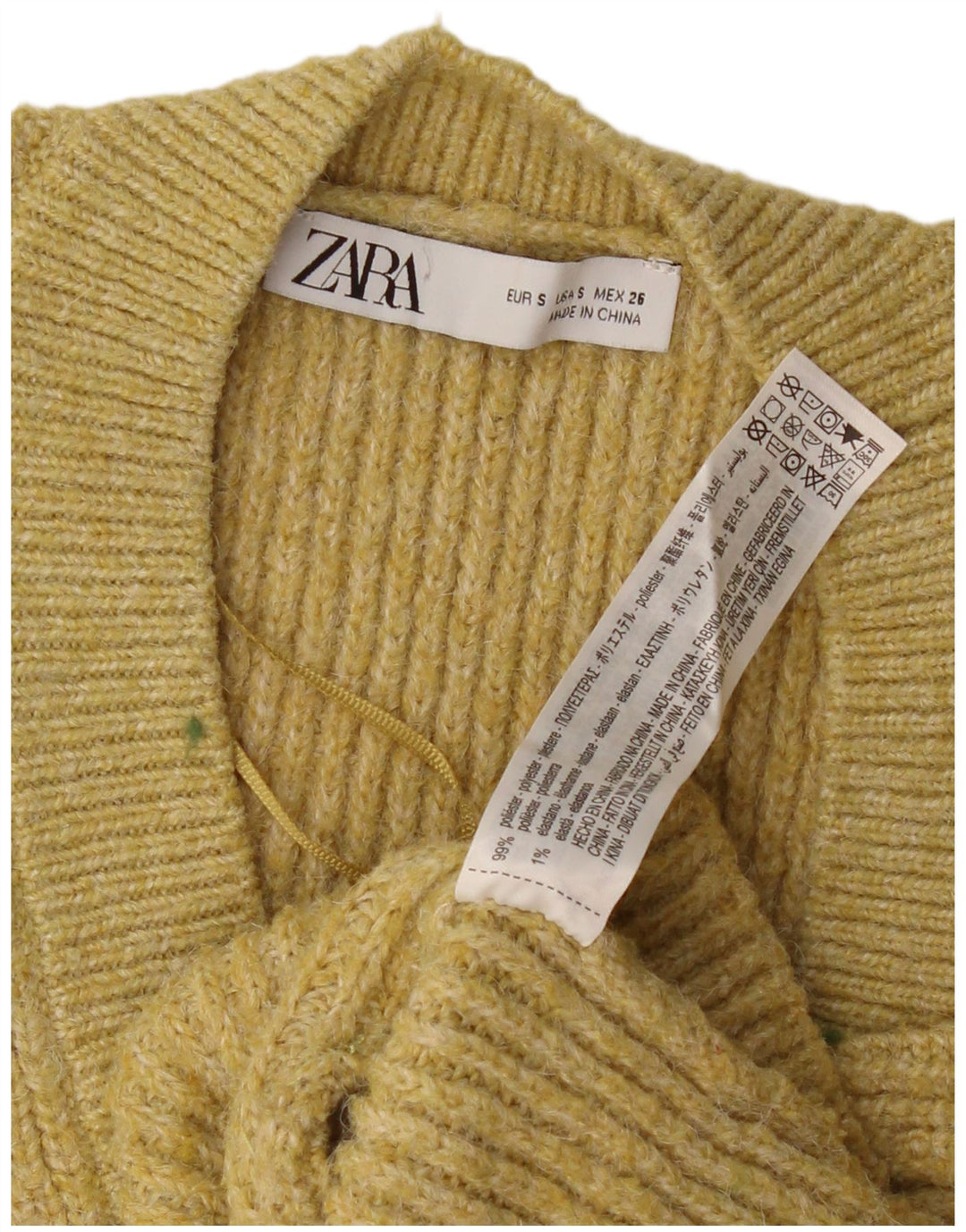 Zara Damen Weste Tank Top UK 10 Small Gelb Polyester