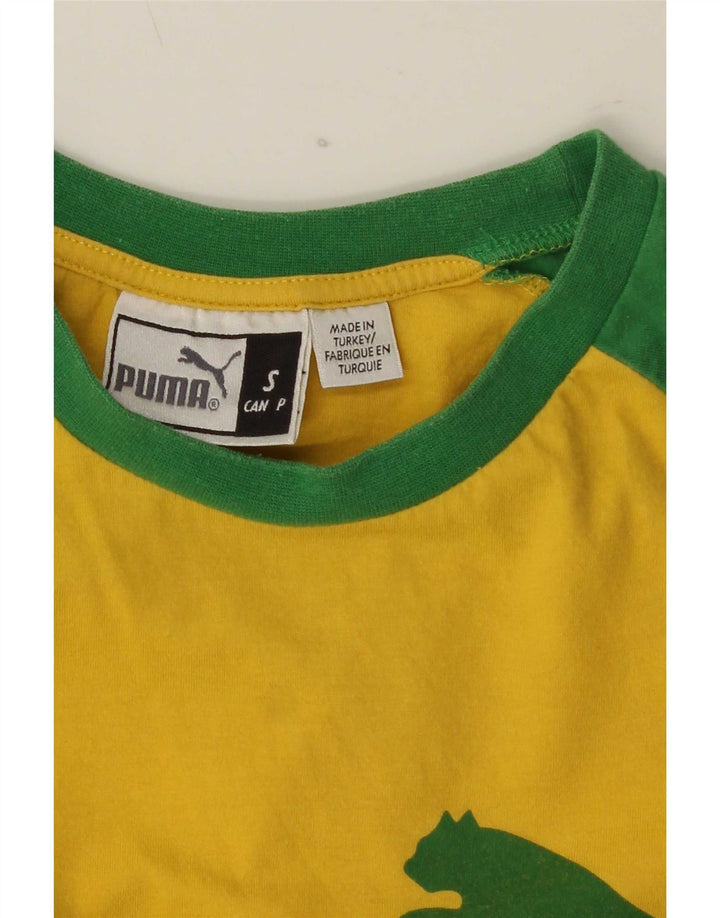 Puma Herren-T-Shirt mit Grafik, Größe S, Gelb, Farbblock