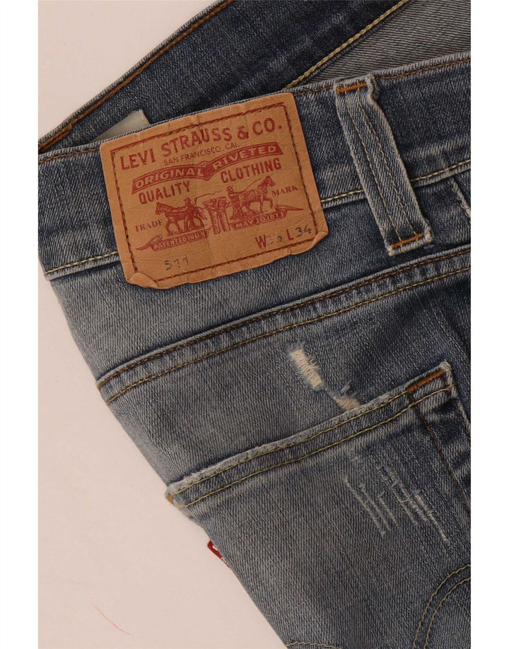 Levi's Herren 511 Distressed Slim Jeans W33 L34 Blau