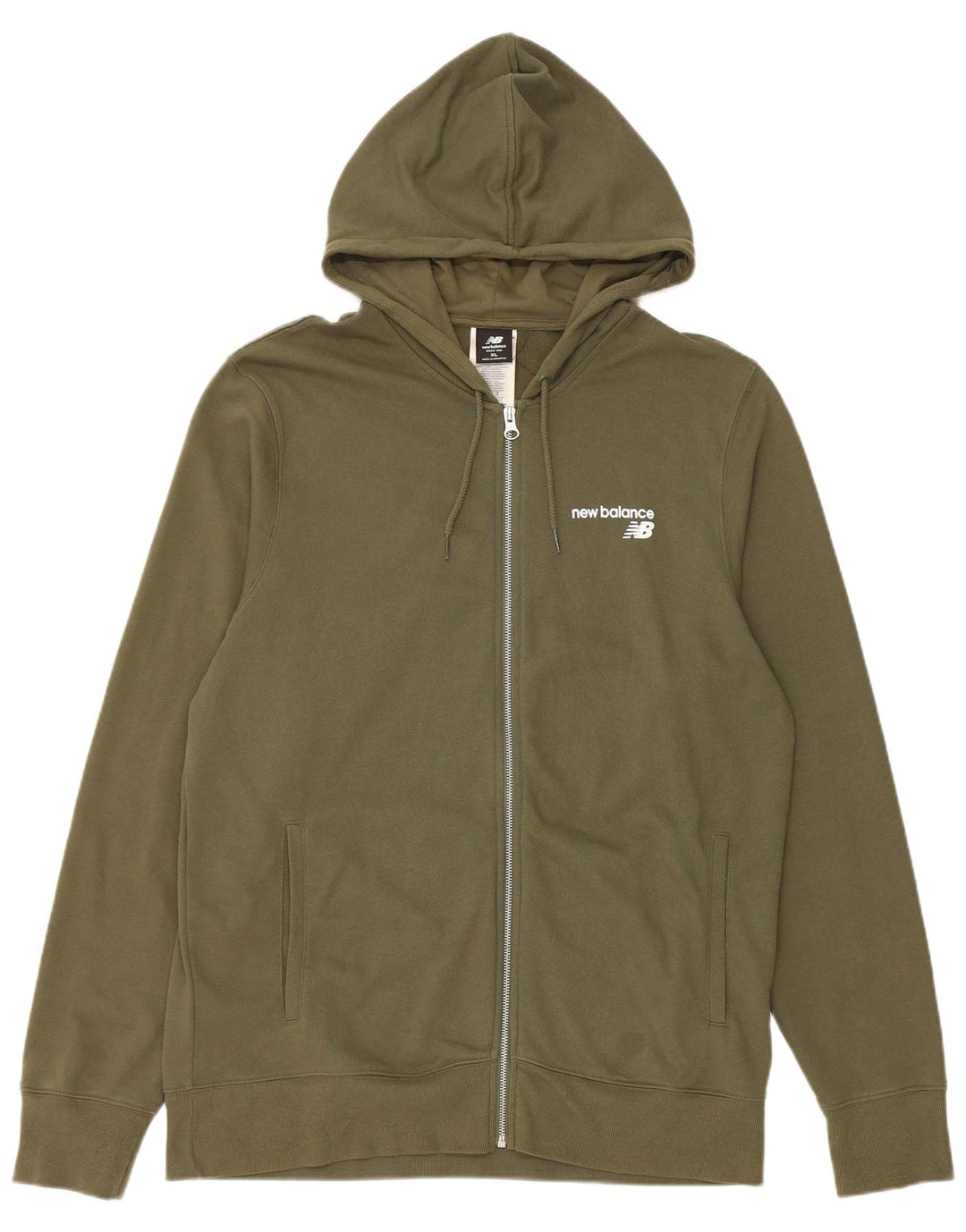NEW BALANCE Herren Zip Hoodie Pullover XL Khaki Baumwolle