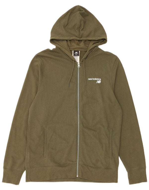 NEW BALANCE Herren Zip Hoodie Pullover XL Khaki Baumwolle