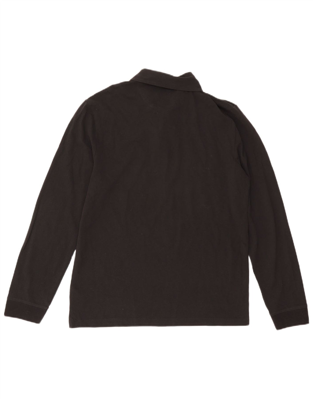 Farah Herren-Langarm-Poloshirt, groß, schwarze Baumwolle