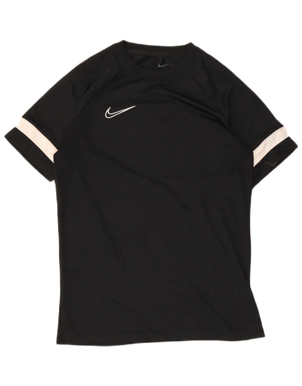 Nike Herren T-Shirt Top Medium Schwarz gestreift Polyester Sport