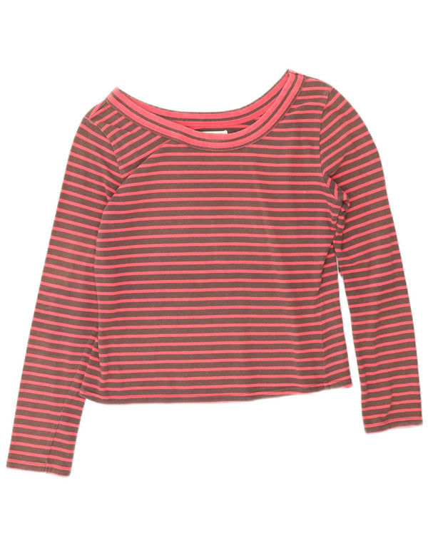 Toast Womens Lash Top Langarm UK 12 Mittelbraun gestreift Baumwolle