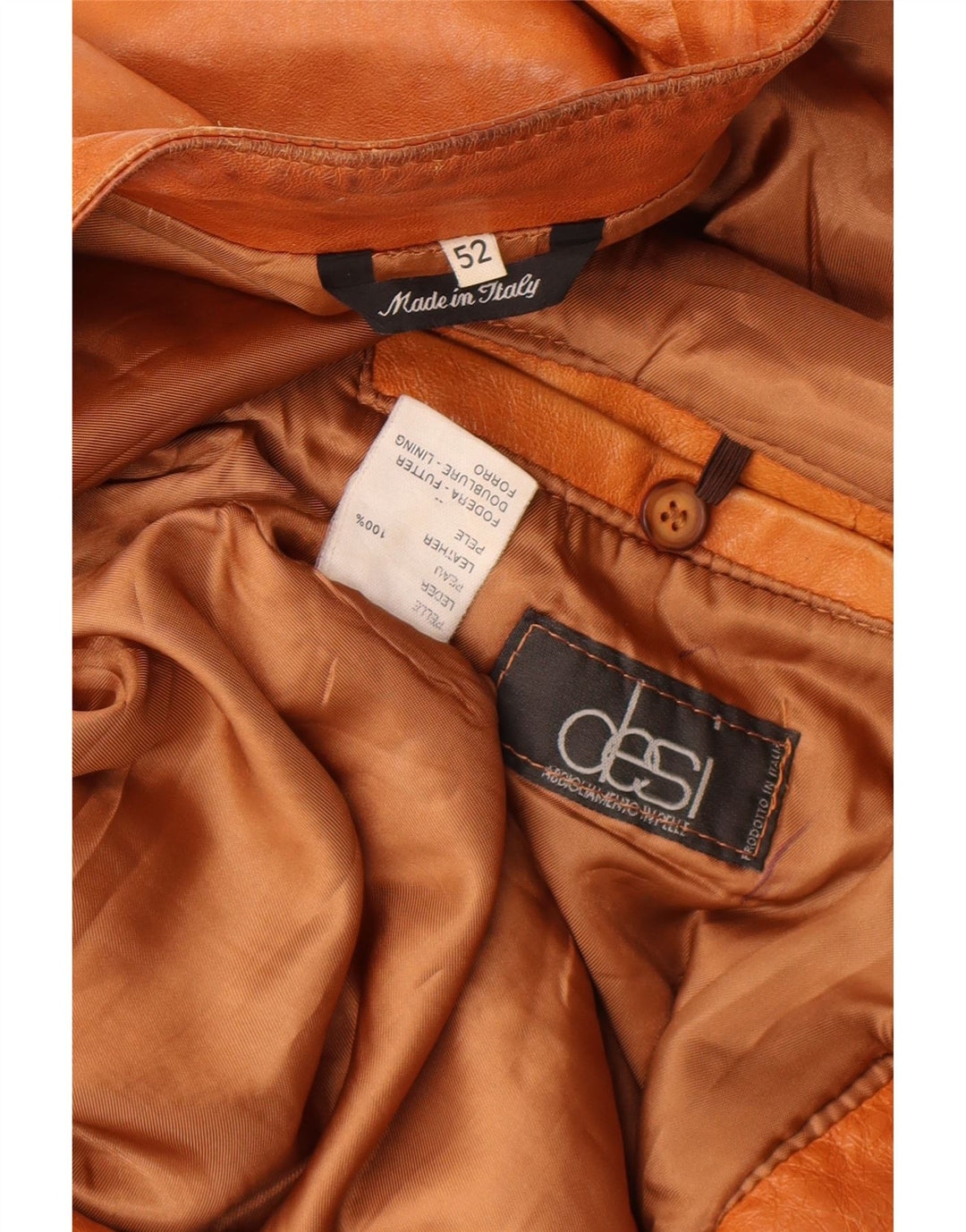 Desi Herren Lederjacke IT 52 XL Braunes Leder