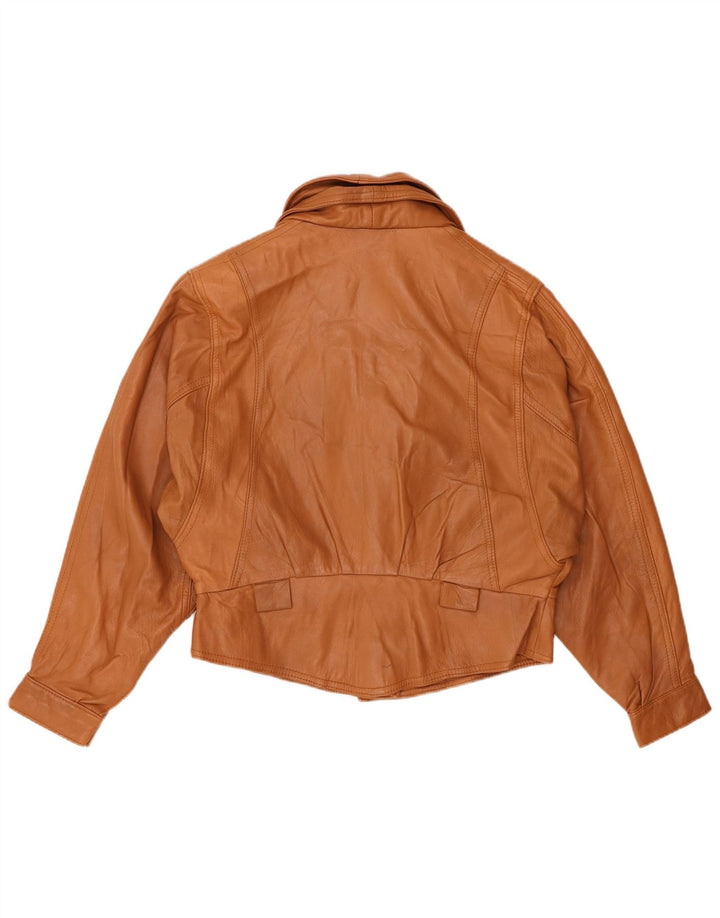 Vintage Damen Lederjacke UK 14 Mittelbraunes Leder