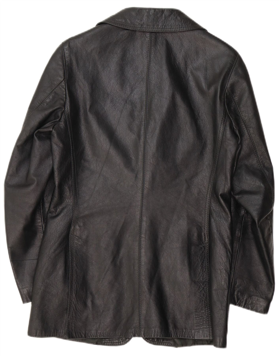 Vintage Herren 3 Knopf Leder Blazer Jacke UK 36 Kleines schwarzes Leder
