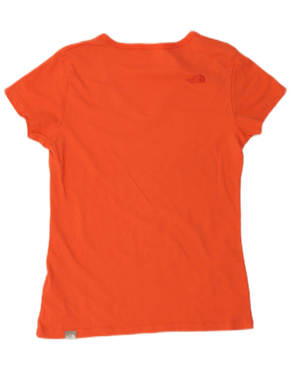 The North Face Damen T-Shirt Top UK 12 Medium Orange Baumwolle