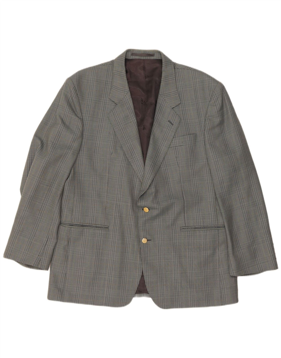 Burberrys Herren-Blazer mit 2 Knöpfen, UK 40, große graue Wolle mit Hahnentrittmuster