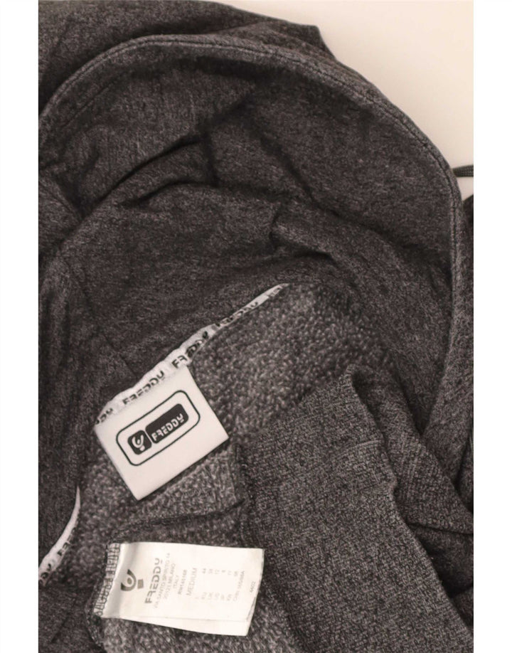 Freddy Damen Kapuzenpullover UK 12 Mittelgraue Baumwolle