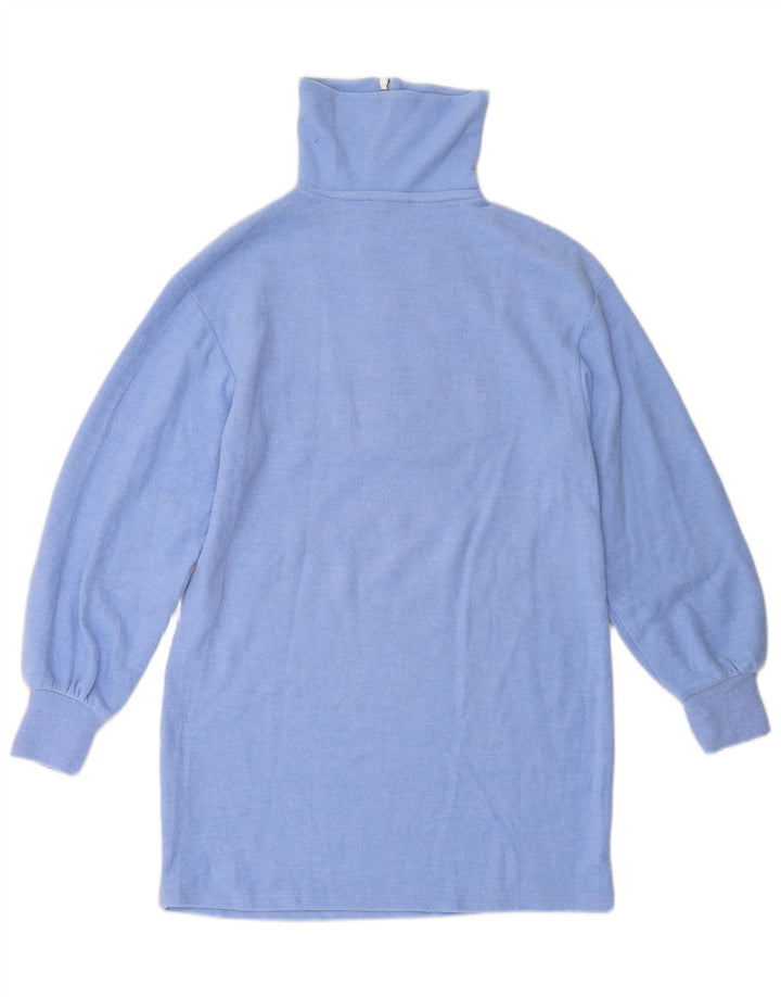 ZARA Damen Longline-Pullover mit Reißverschluss und Halsausschnitt, UK 10, Größe S, Blau, Polyester
