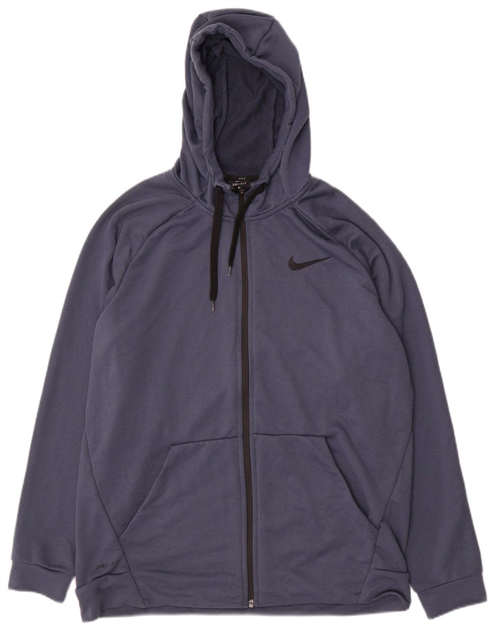 Nike Herren Dri Fit Zip Hoodie Pullover Large Marineblau