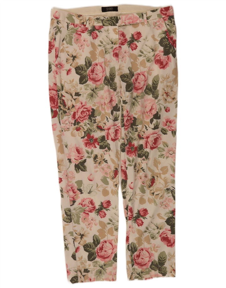 Seventy Damen-Hose, kurz geschnitten, Größe 44, mittelgroß, W30, L26, mehrfarbig, mit Blumenmuster