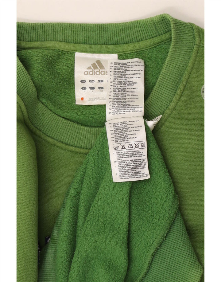 ADIDAS Herren Grafik-Sweatshirt-Pullover, groß, grüne Baumwolle