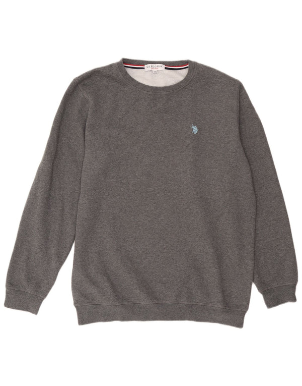 U.S. Polo Assn. Herren-Sweatshirt-Pullover 2XL aus grauer Baumwolle