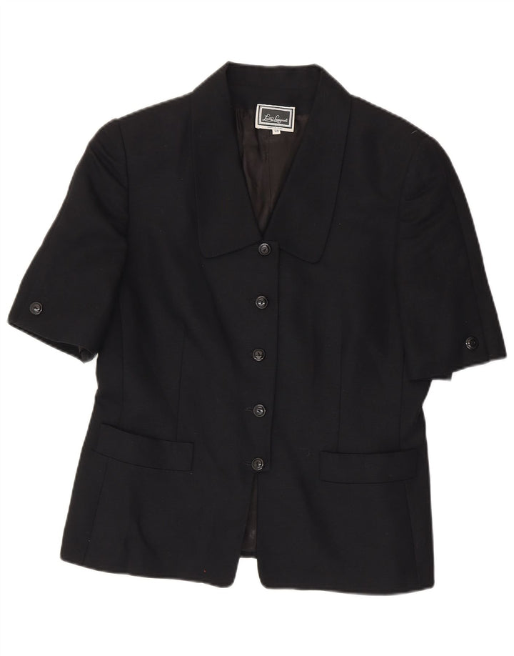 Luisa Spagnoli Damen 5-Knopf-Kurzarm-Blazerjacke IT 40 Small Schwarz