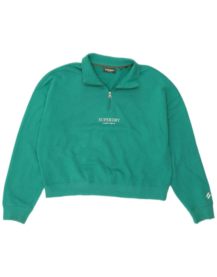 Superdry Damen-Sweatshirt in Übergröße mit Grafik, Gr. 10, Größe S, Grün