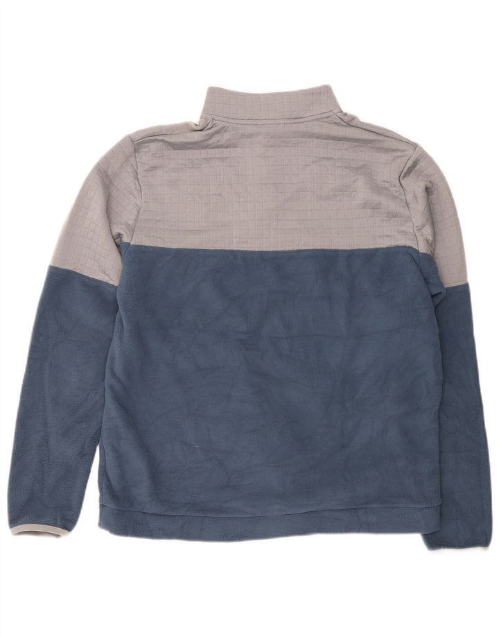 Adidas Herren-Fleecepullover mit Reißverschluss am Hals, groß, marineblaues Polyester