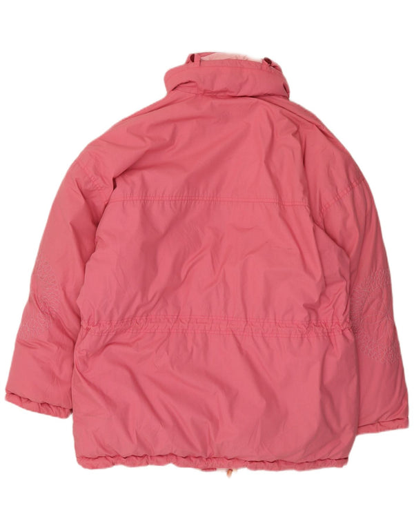 Diadora Womens Graphic Oversized Wattierte Jacke UK 10 Small Pink Polyester
