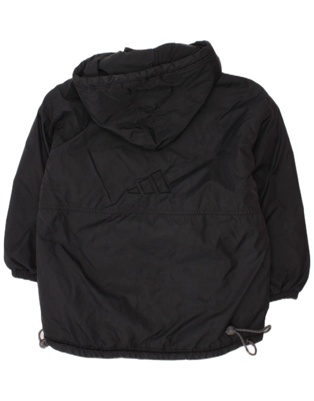 ADIDAS Wattierte Jacke mit grafischer Kapuze für Jungen, 8–9 Jahre, schwarzes Polyamid