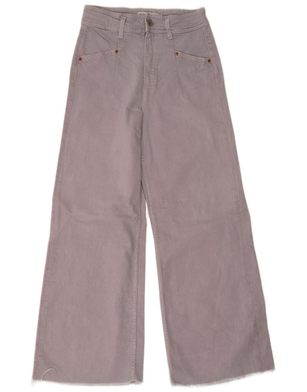 Zara Damen-Jeans mit hoher Taille und weitem Bein, EU 36, XS, W26, L28, Lila