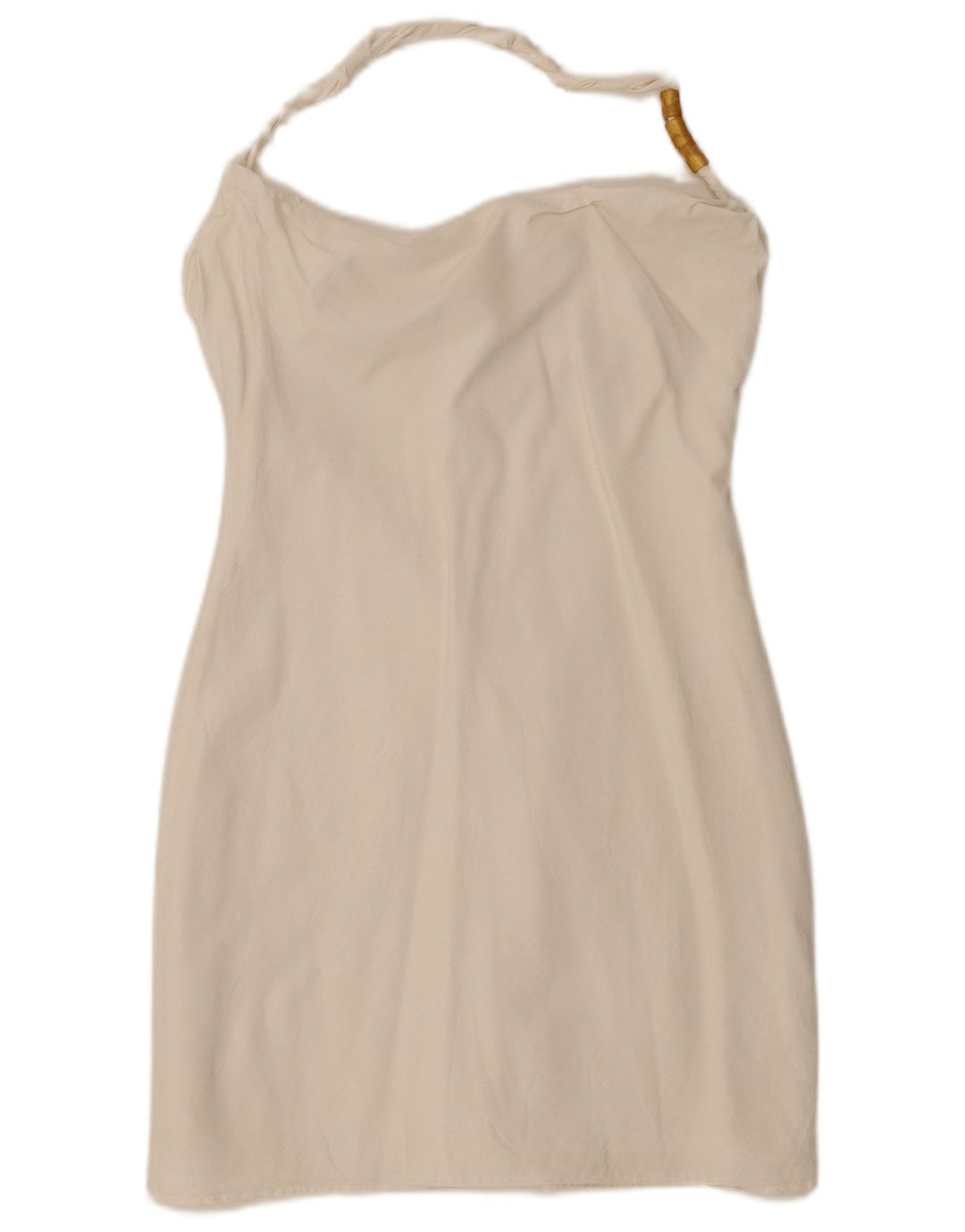 Zara Damen Mini-Neckholder-Kleid UK 14 Large Weiße Viskose