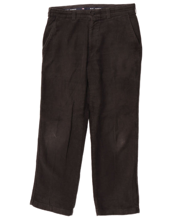 Marks & Spencer Herren Blue Harbour Gerade Chinohose W34 L29 Schwarz