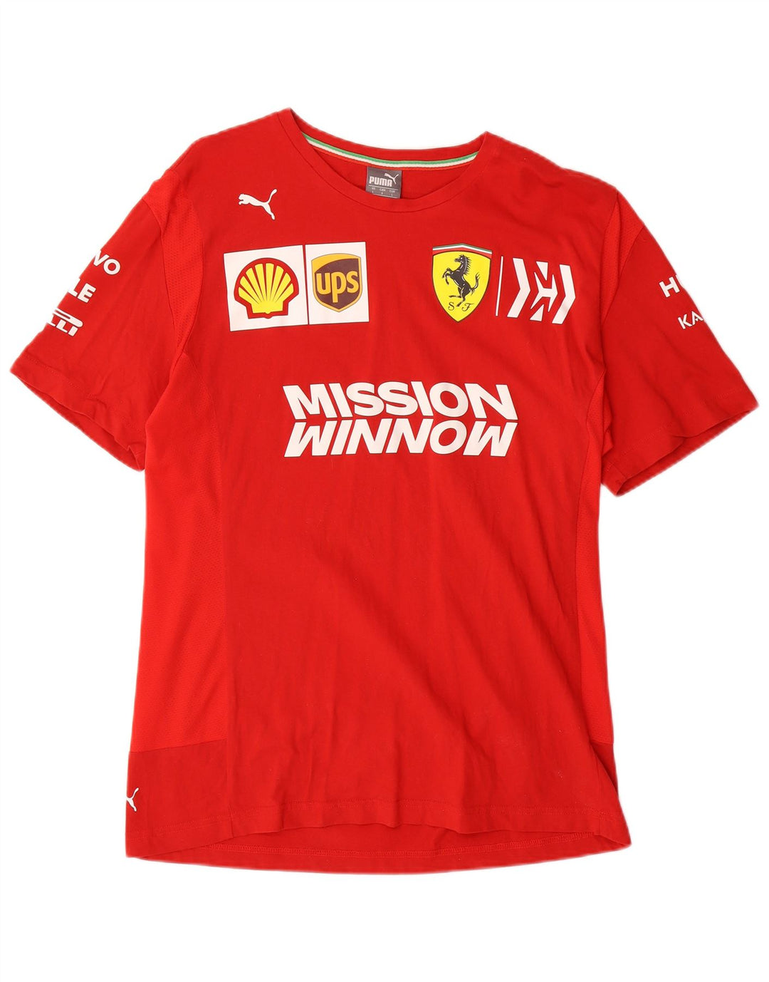 Puma Herren Ferrari Graphic T-Shirt Top Große rote Baumwolle