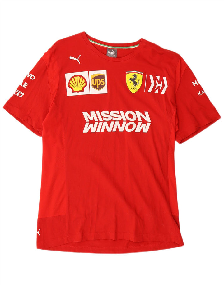 Puma Herren Ferrari Graphic T-Shirt Top Große rote Baumwolle