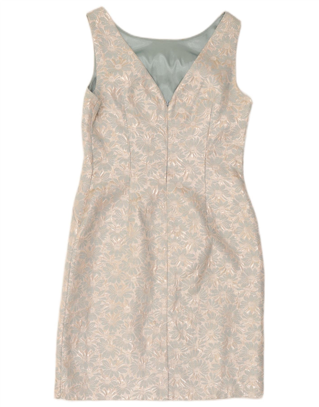 Monsoon Damen Ärmelloses Etuikleid UK 12 Mittelblaues Blumenmuster aus Polyester