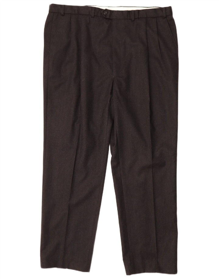 MARKS & SPENCER Herren-Anzughose mit Pegged-Anzug, W44, L33, schwarze Wolle